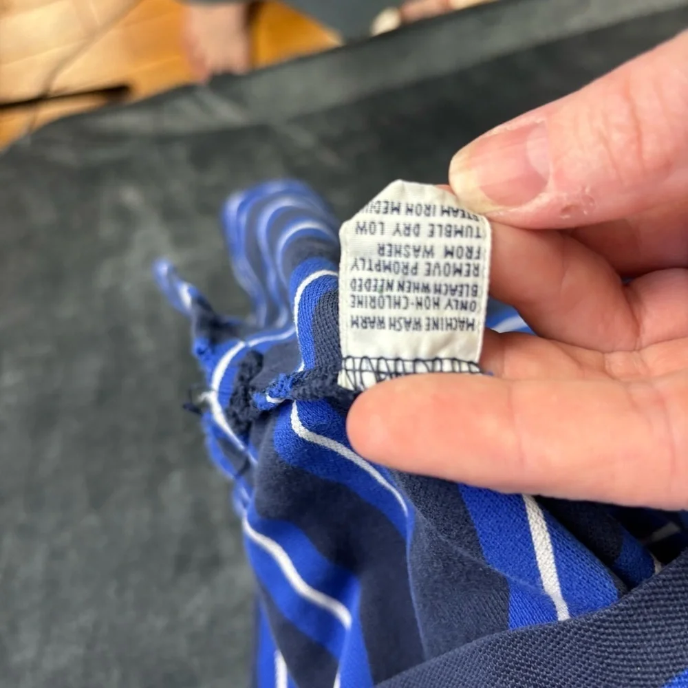 Ralph Lauren Blue and White Polo Shirt Classic Striped Design